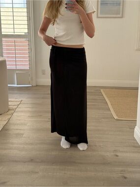 Classic Black Maxi Wrap Skirt - Women's Long Skirt